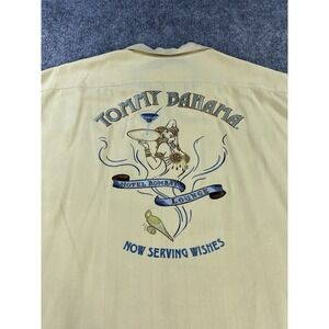 Tommy Bahama Camp Shirt Mens XXL Silk Hotel Bombay Lounge Genie Embroidered